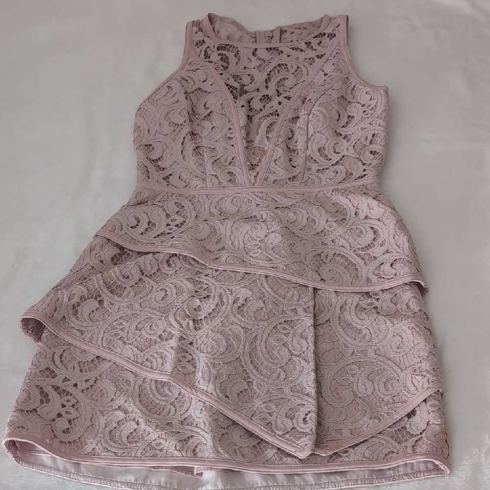 BCBGMaxAzria Kids Lace Dress in Soft Pink
